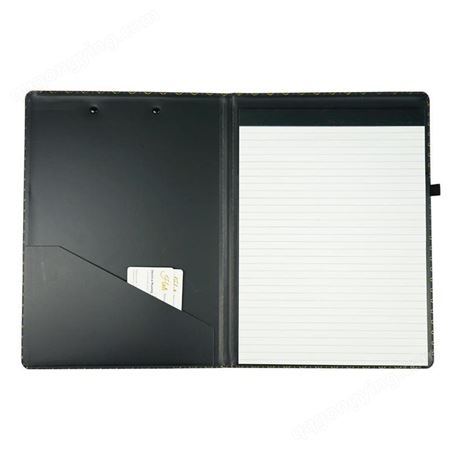 豪丽NB4002会议纪录笔记本套装仿皮革黑色烫金PU随身笔记本文件夹板便签本直销商务礼品订制