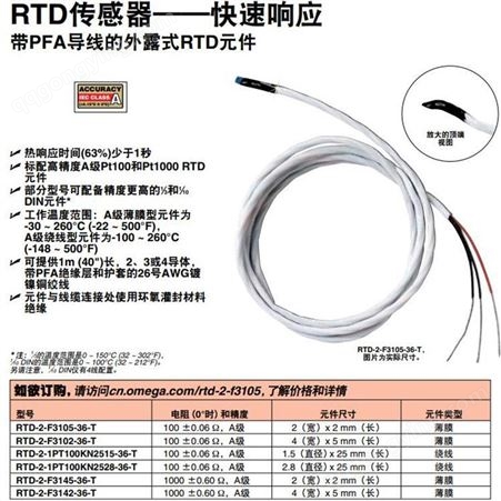 RTD-2-F3105-36-G热电阻传感器 Omega/欧米茄
