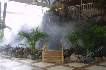 双城景观水喷雾公司,鹤壁人造雾森降温-景观喷雾加湿系统