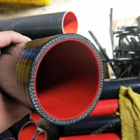 汽车硅胶水管进气改装中冷器管耐高温高压红色夹布大口径硅胶软管