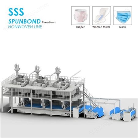 工厂定制纺粘无纺布机械1.6米SSS无纺布设备