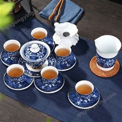 景德镇陶瓷茶具套装 商务礼品功夫茶具 家用创意茶壶青花瓷礼盒