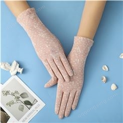 防紫外线女手套 定制 棉质睡眠手套 中长款碎花手套