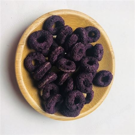 紫薯谷物圈 五谷香 黑米片紫薯片 工厂直供