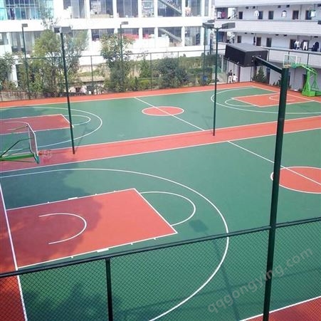 硅pu球场施工 网球场设计方案 地面材料施工 体育硅PU材料厂家