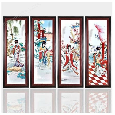 时尚精美陶瓷瓷板画 江南水乡复古壁画礼品定制图案