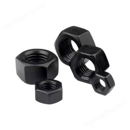 高强度螺母 常熟工厂直供黑色碳钢8.8级加厚外六角细牙螺丝螺帽