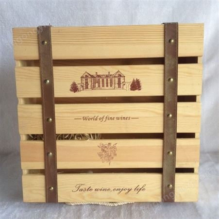 优惠直供实木四支装印花红酒木盒 葡萄酒厂定制红酒盒