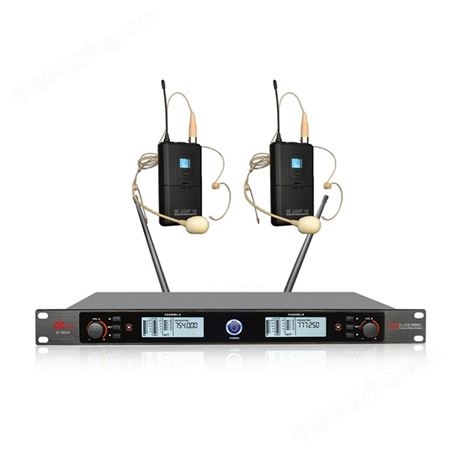 帝琪无线麦克风安装会议室音频扩声系统设备一拖二无线领夹话筒DI-3802A