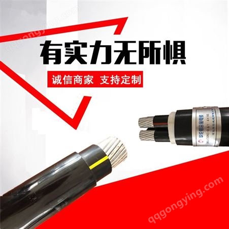 1芯YJLV铝芯电力电缆25 50 70 95平方国标电缆线架空绝缘电缆