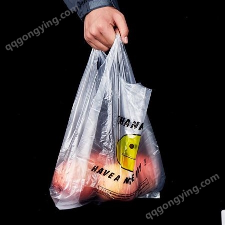 加厚透明笑脸袋定制 外卖打包袋定制 超市购物袋