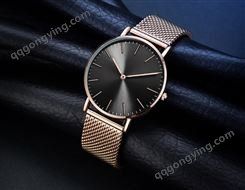稳达时-MX日本机芯男女不锈钢网带手表真空电镀防水石英手表