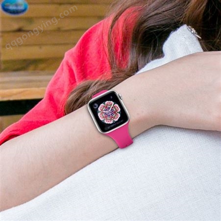稳达时-适用智能手表带小蛮腰单色修身硅胶表带