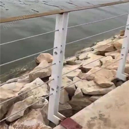 河道护栏用304不锈钢钢丝绳 栏杆安装