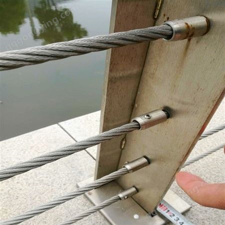 河道护栏用304不锈钢钢丝绳 栏杆安装