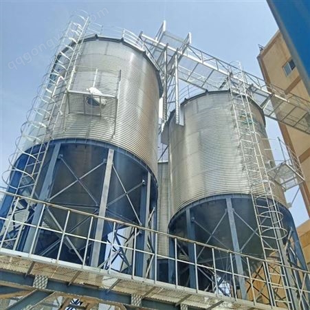 大型平底钢板仓 2000吨小麦玉米稻谷立筒仓 防腐储罐