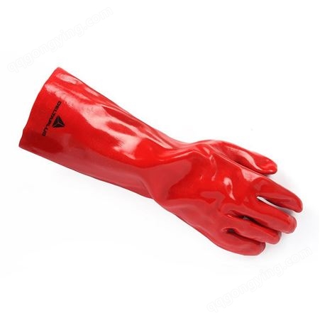 DELTAPLUS/代尔塔 201402 红色舒适防化手套 PVC防腐耐酸耐油耐溶剂吸汗手套