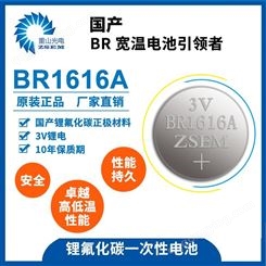 重山光电BR1616A智能仪表电子专用宽温锂氟化碳3V纽扣电池
