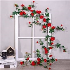 室内花藤 仿真蔷薇玫瑰藤条装饰昆明壁挂植物餐厅吊顶装饰
