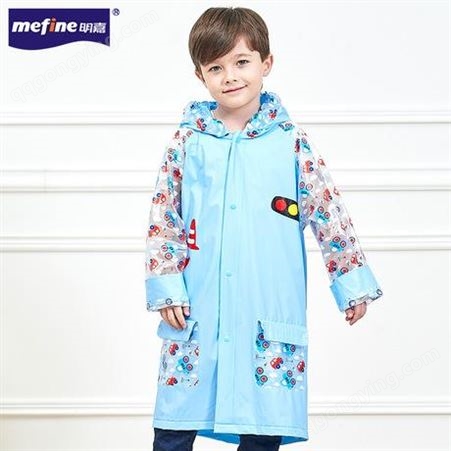 PVC时尚充气儿童雨衣 男女童学生书包雨衣 义乌雨衣工厂 yuyi