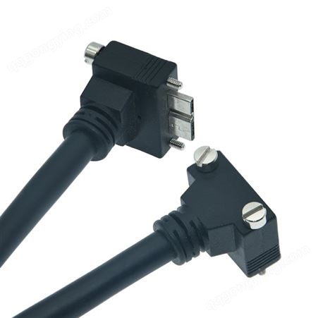micro-B弯头直头左右侧弯USB3.0带锁采集卡工业相机连接器电源线