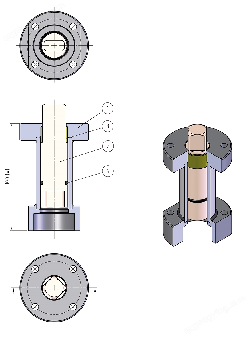 不锈钢分体法兰球阀 PN16-40执行器连接延伸轴