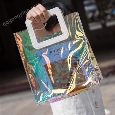 富源可定制pvc折叠购物袋方形固定手提时尚购物袋