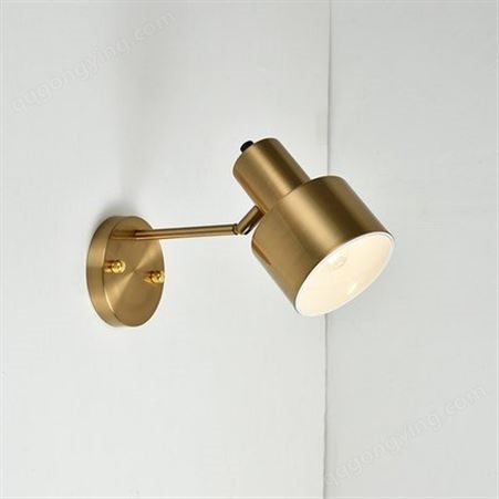 北欧简约现代金属电镀古铜色走廊过道床头护眼温馨背景墙灯射壁灯