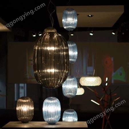 山东青岛北欧日式 玻璃灯笼吊灯 创意个性简约服装店简欧餐厅民宿楼梯过道灯 图比乐