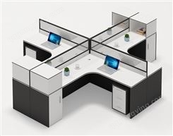 3人位职员办公桌简约现代6人位异形电脑桌椅组合屏风隔断办公家具JY-WQ-215