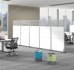 办公室移动屏风隔断现代板式玻璃推拉折叠隔断墙隔离间隔墙板屏风JY-WQ-223