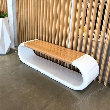 博睿帝 深圳玻璃钢定制厂家 玻璃钢休闲椅 商场机场创意坐凳 仿木纹环形坐凳