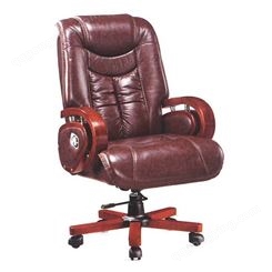 实木总裁大班椅办公转椅电脑椅子家用牛皮座椅