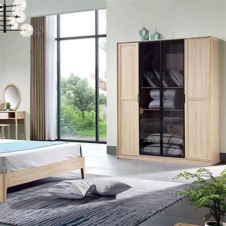 新枫格白蜡木小户型出租房家用卧室简易衣柜
