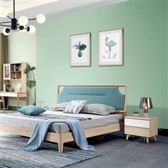 新枫格家用卧室简约现代白蜡木原木色床头柜