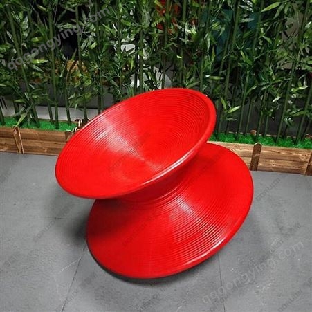 博睿帝 商场美陈玻璃钢休闲椅 北欧创意设计儿童陀螺旋椅 360°旋转坐凳