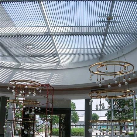 酒店电动遮阳欧式88e百叶安装 定制采光顶电动外遮阳平板百叶型材